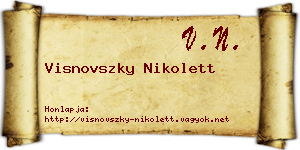 Visnovszky Nikolett névjegykártya